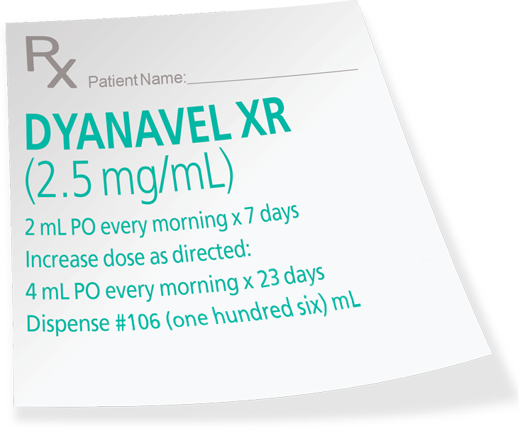Example Dyanavel XR Oral Suspension Prescription With Titration