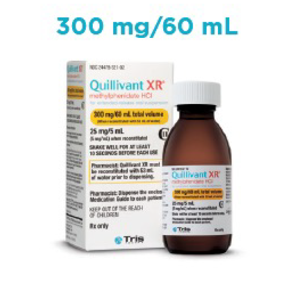 Quillivant XR Liquid 300mg/60ml Bottle & Box