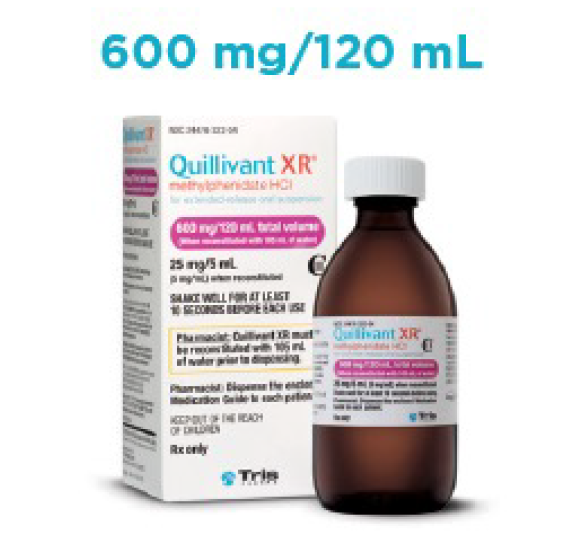 Quillivant XR Liquid 600mg/120ml Bottle & Box
